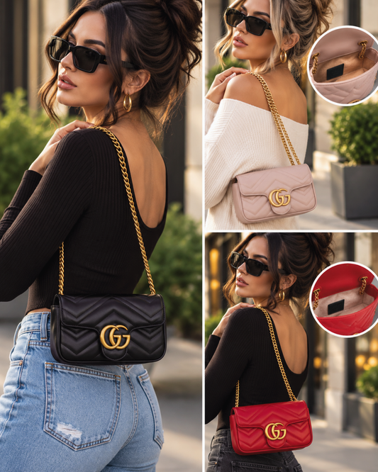 Mini Quilted Chevron Chain Crossbody Bag – 3 Colors