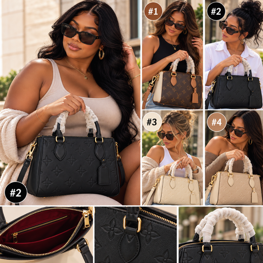 Embossed Monogram Mini Satchel Handbag