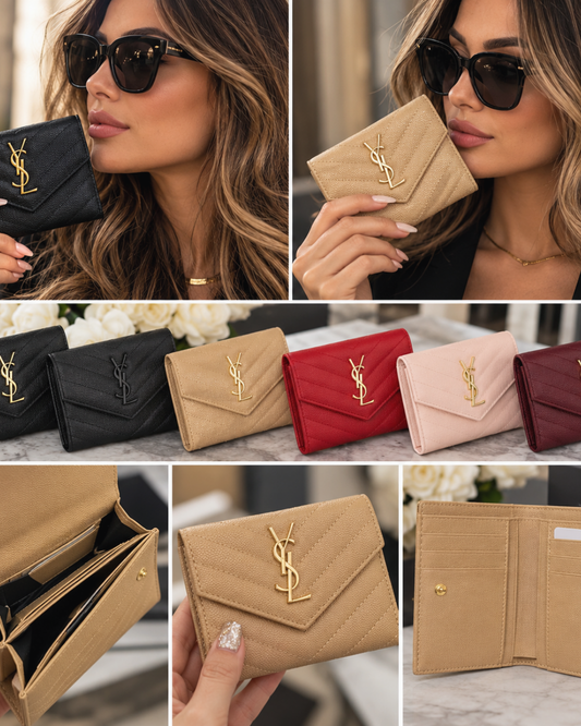 Quilted Envelope Wallet – Compact Designer-Style Wallet | Multiple Colors