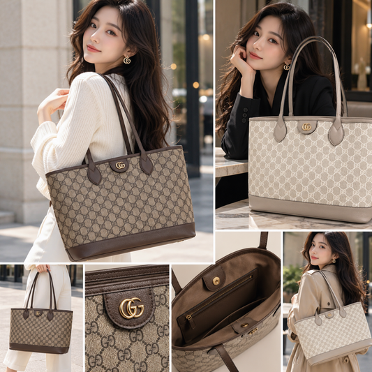 Classic Monogram Everyday Tote Bag – Brown & Beige