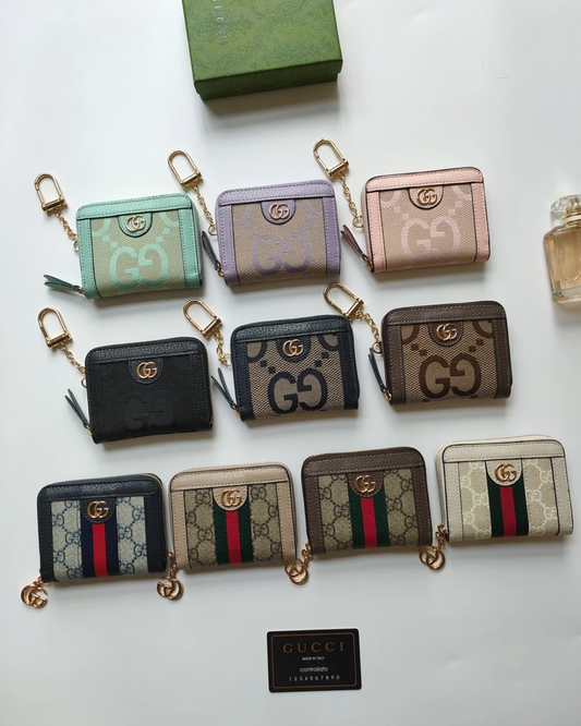 Monogram Mini Zip Wallet & Keychain – 10 Colors Available