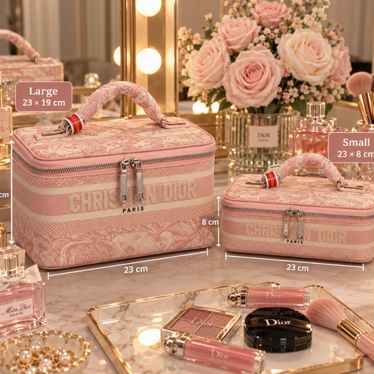 Monogram Vanity Makeup & Cosmetic Travel Case – 2 Sizes, Multiple Colors