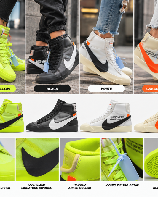 Retro High-Top Basketball Sneakers – Oversized Swoosh Design | 4 Colors