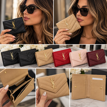 Quilted Envelope Wallet – Compact Designer-Style Wallet | Multiple Colors