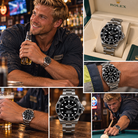 Stainless Steel Dive Watch with Black Dial and Date Display