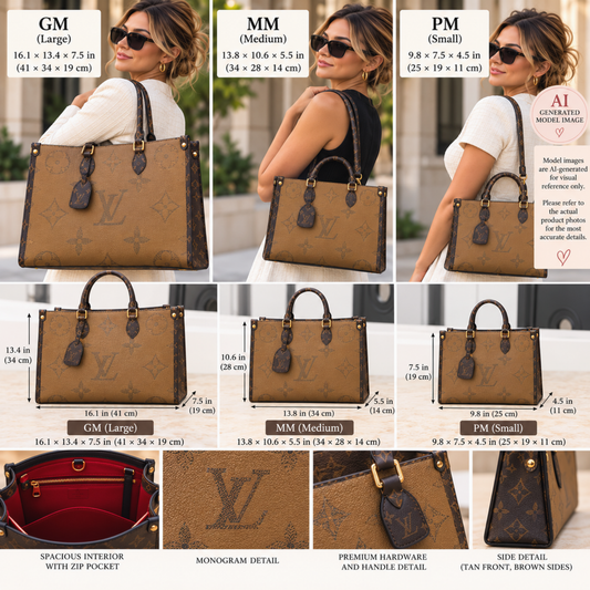 Two-Tone Monogram Structured Tote Bag