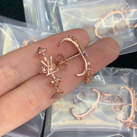 L earrings Rose gold, Silver, Gold