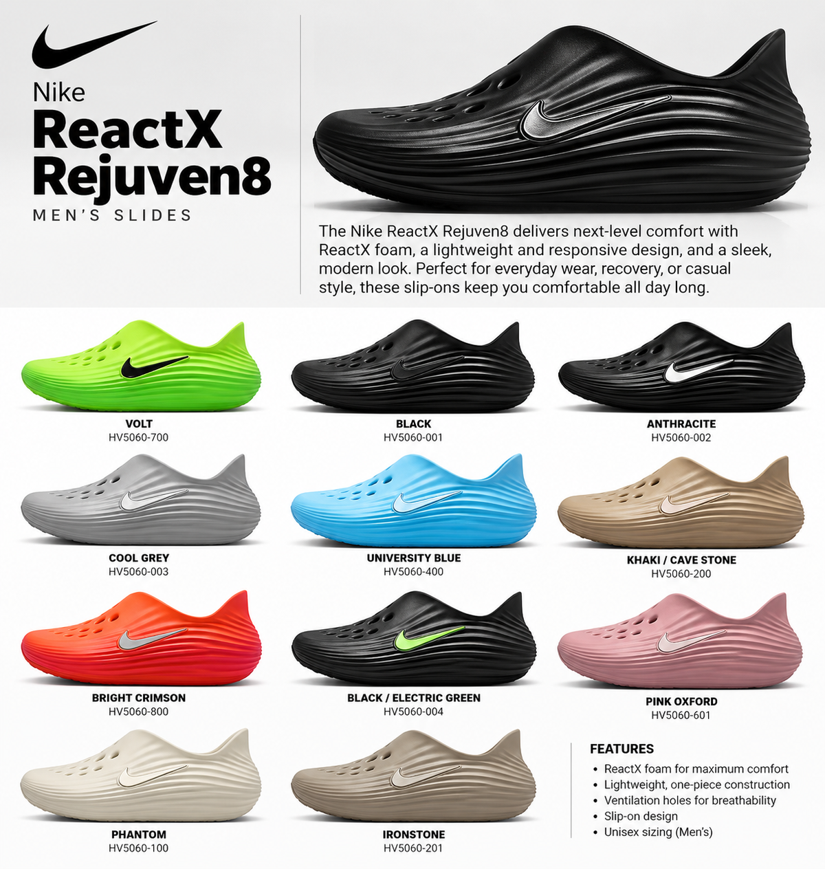 Slip-On Recovery Shoes | Unisex Lightweight Comfort Clogs | Multiple Colors