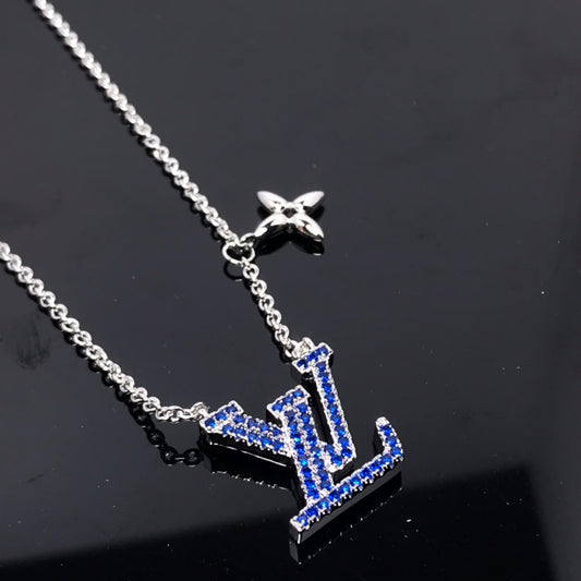 L Necklace Black or Blue