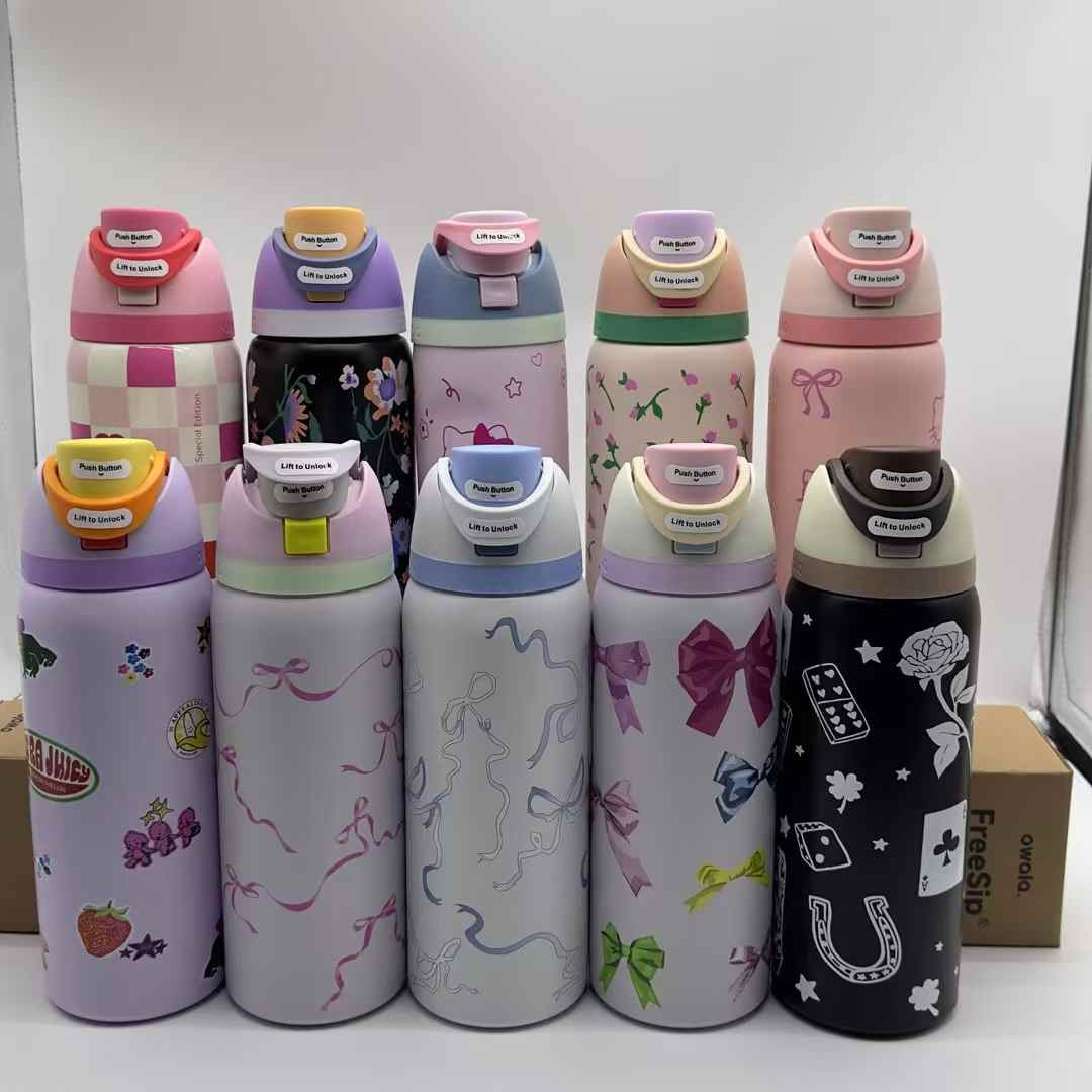 FreeSip Insulated Stainless Steel Water Bottles – 24oz & 32oz | Trendy Colors & Prints
