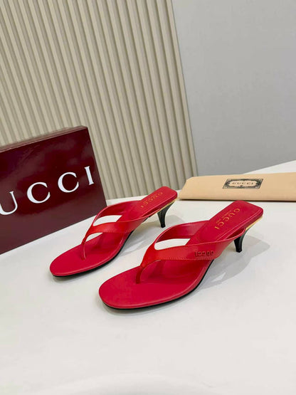 Thong Sandals with Kitten Heels
