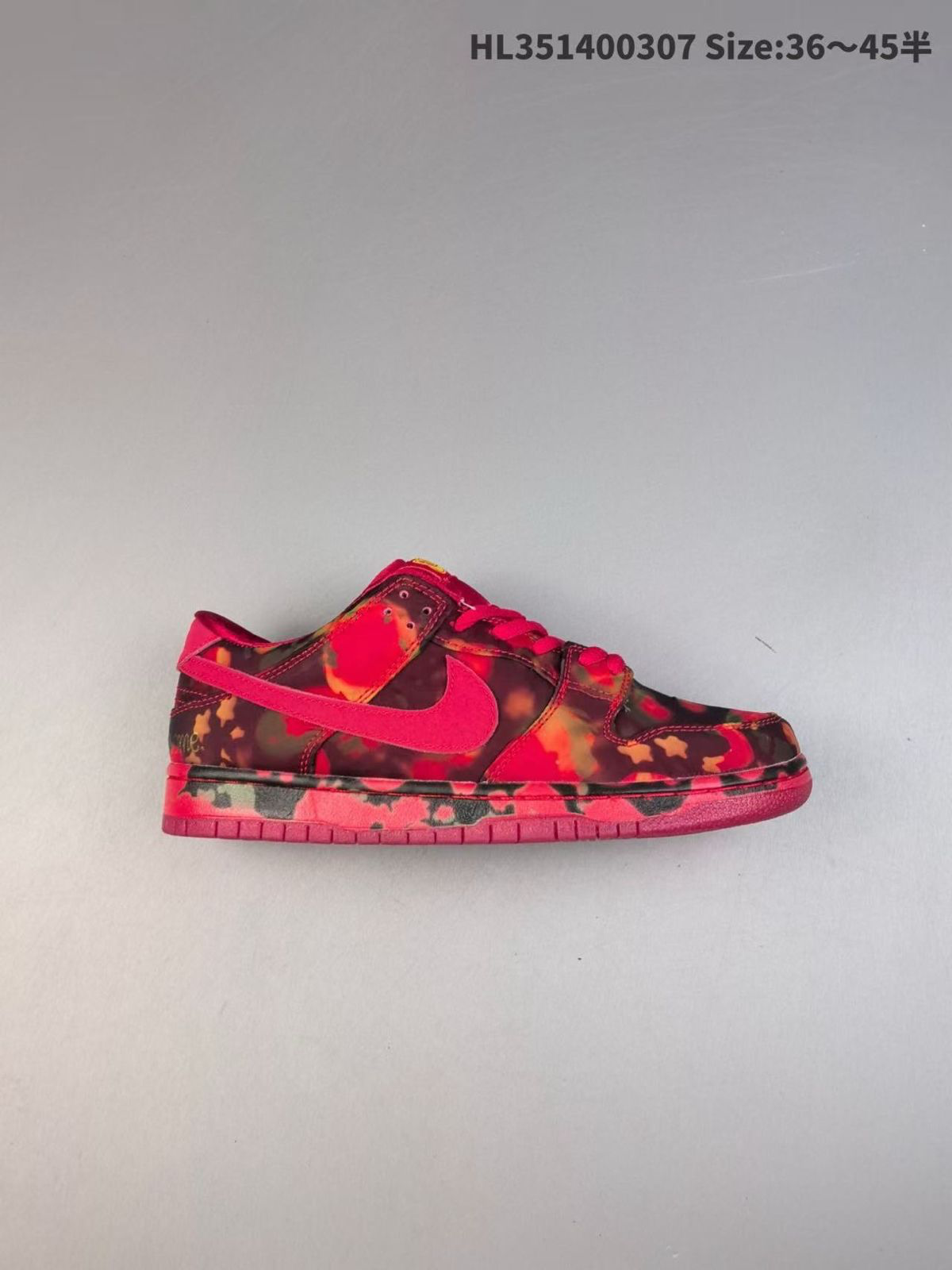 Low Style Red & Pink Camo Sneakers – Multicolor Streetwear Shoes