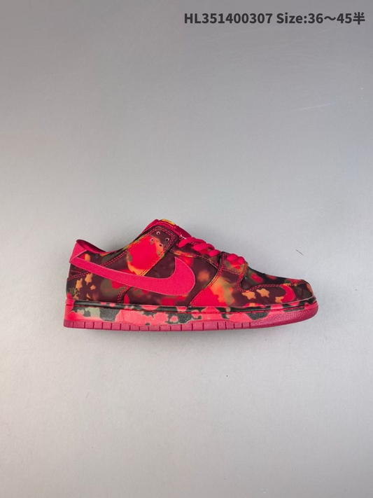 Low Style Red & Pink Camo Sneakers – Multicolor Streetwear Shoes