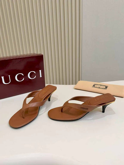 Thong Sandals with Kitten Heels
