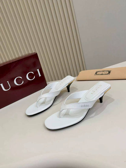 Thong Sandals with Kitten Heels