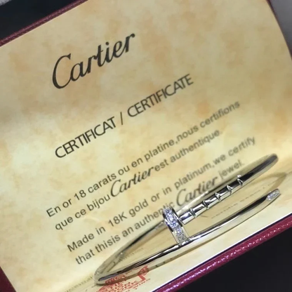 Diamond Accent Nail Cuff Bangle Bracelet – Gold, Silver & Rose Gold